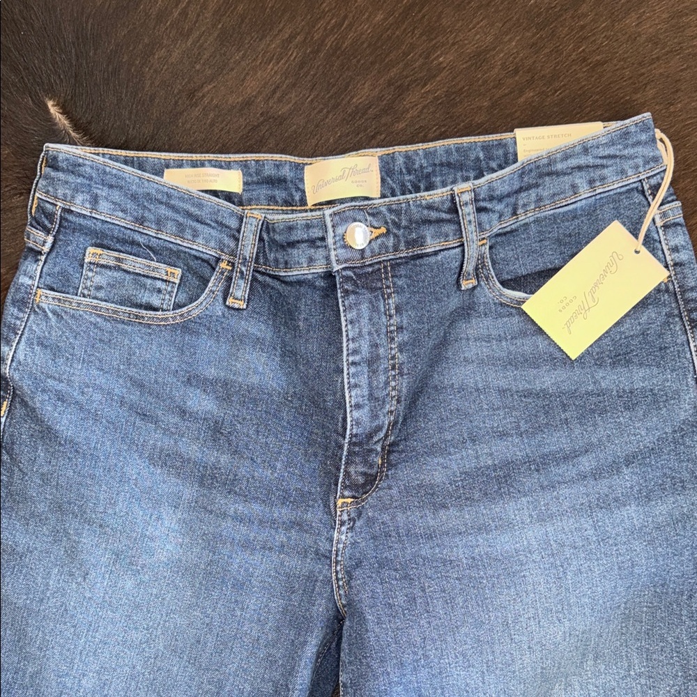 Universal Thread Classic Blue High Rise Straight Leg Jeans - Picture 3 of 4